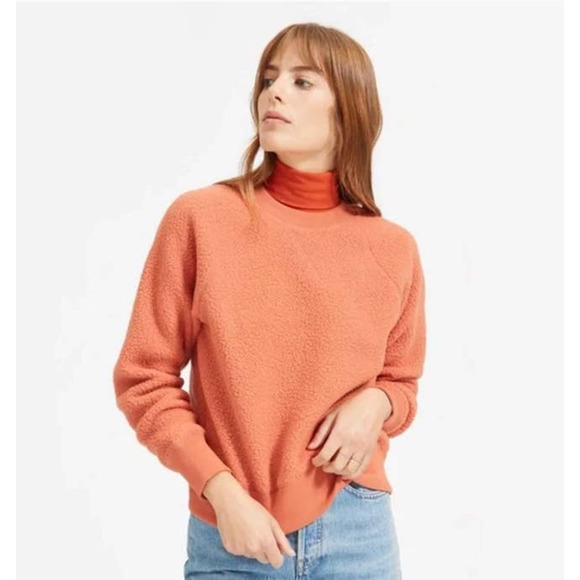 Everlane The ReNew Fleece Raglan Sweatshirt pullover crew neck size medium